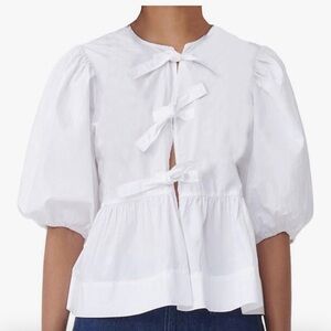 Amazon White Women's Blouse with Bow Details
